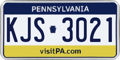 PA license plate KJS3021