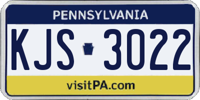 PA license plate KJS3022