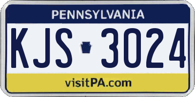 PA license plate KJS3024