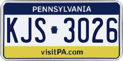 PA license plate KJS3026