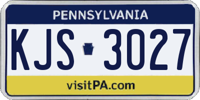 PA license plate KJS3027