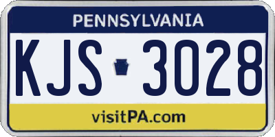 PA license plate KJS3028