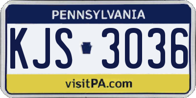 PA license plate KJS3036