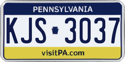 PA license plate KJS3037