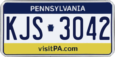 PA license plate KJS3042