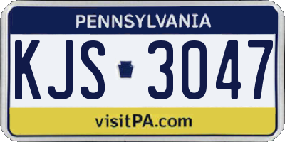 PA license plate KJS3047