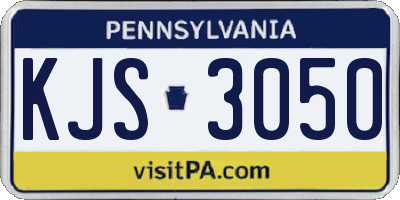 PA license plate KJS3050