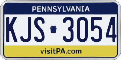 PA license plate KJS3054