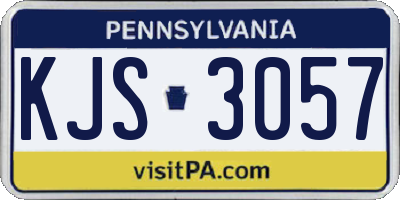 PA license plate KJS3057