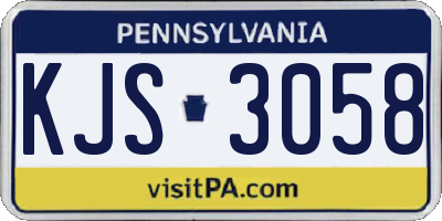 PA license plate KJS3058