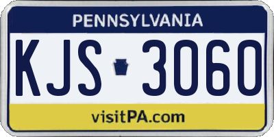 PA license plate KJS3060