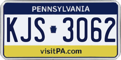 PA license plate KJS3062