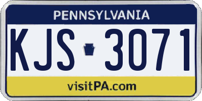 PA license plate KJS3071