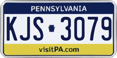 PA license plate KJS3079