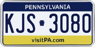 PA license plate KJS3080