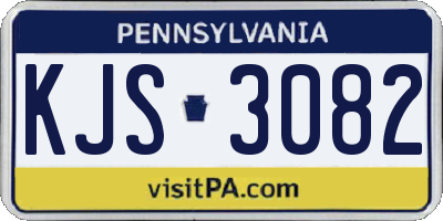 PA license plate KJS3082