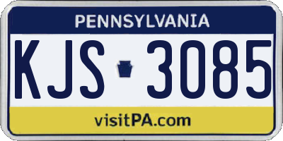 PA license plate KJS3085