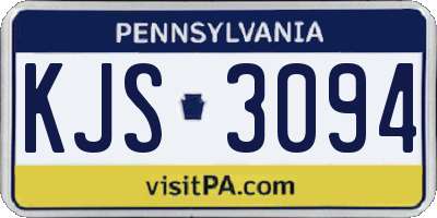PA license plate KJS3094