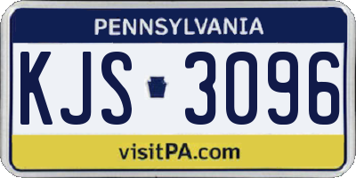 PA license plate KJS3096