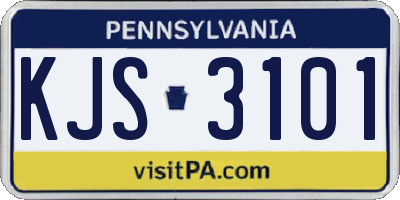 PA license plate KJS3101