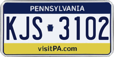 PA license plate KJS3102