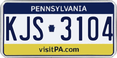 PA license plate KJS3104