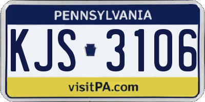 PA license plate KJS3106