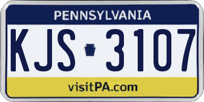 PA license plate KJS3107