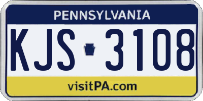 PA license plate KJS3108