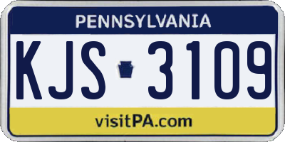 PA license plate KJS3109