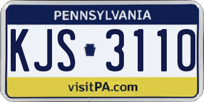 PA license plate KJS3110