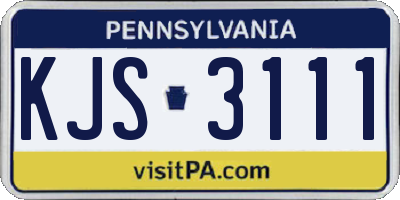 PA license plate KJS3111