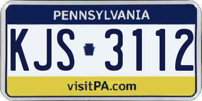 PA license plate KJS3112
