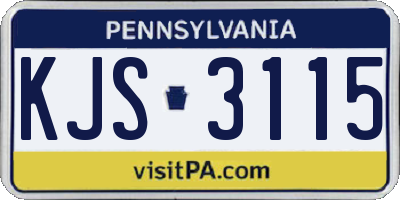 PA license plate KJS3115