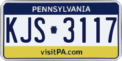 PA license plate KJS3117