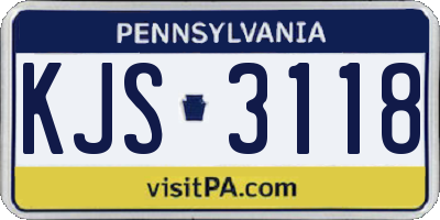 PA license plate KJS3118