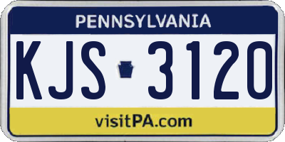 PA license plate KJS3120