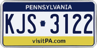 PA license plate KJS3122