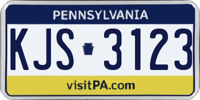 PA license plate KJS3123
