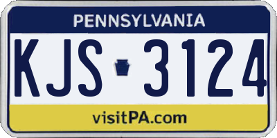 PA license plate KJS3124