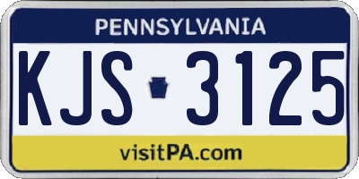 PA license plate KJS3125