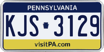 PA license plate KJS3129