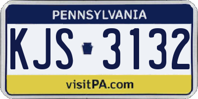 PA license plate KJS3132