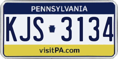 PA license plate KJS3134