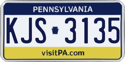 PA license plate KJS3135