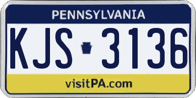 PA license plate KJS3136