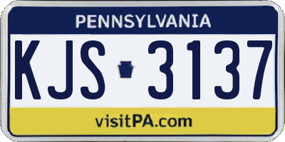 PA license plate KJS3137