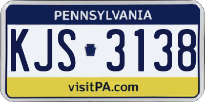 PA license plate KJS3138