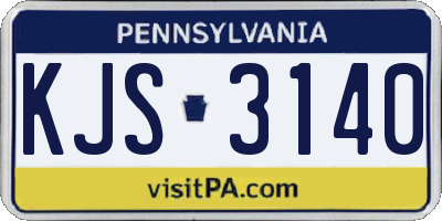 PA license plate KJS3140
