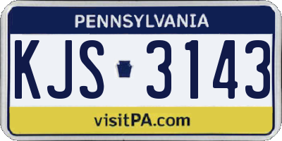 PA license plate KJS3143